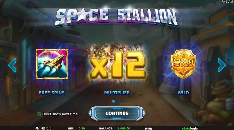 Info and Rules - Space Stallion StakeLogic Slots Game