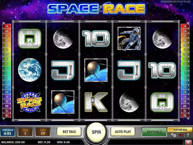 Main Screen Reels - Spacerace Play'n GO Slots Game