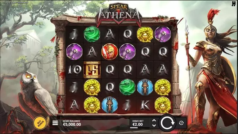 Main Screen Reels - Spear of Athena Hacksaw Gaming Slots Game