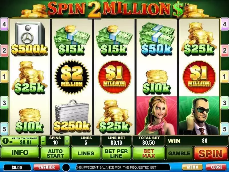 Main Screen Reels - Spin 2 Million PlayTech Slots Game