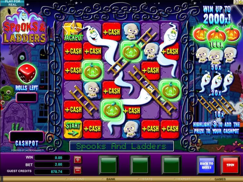 Bonus 1 - Spooks and Ladders Microgaming Slots Game