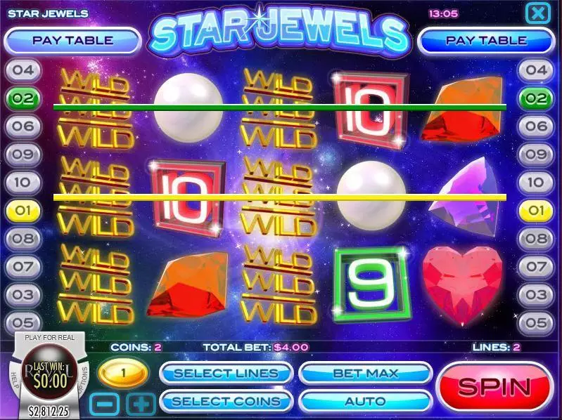 Main Screen Reels - Star Jewels Rival Slots Game