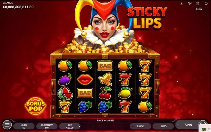 Main Screen Reels - Sticky Lips Endorphina Slots Game