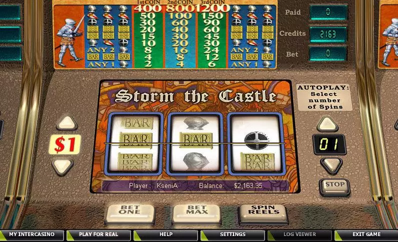 Main Screen Reels - Storm the Castle CryptoLogic Slots Game