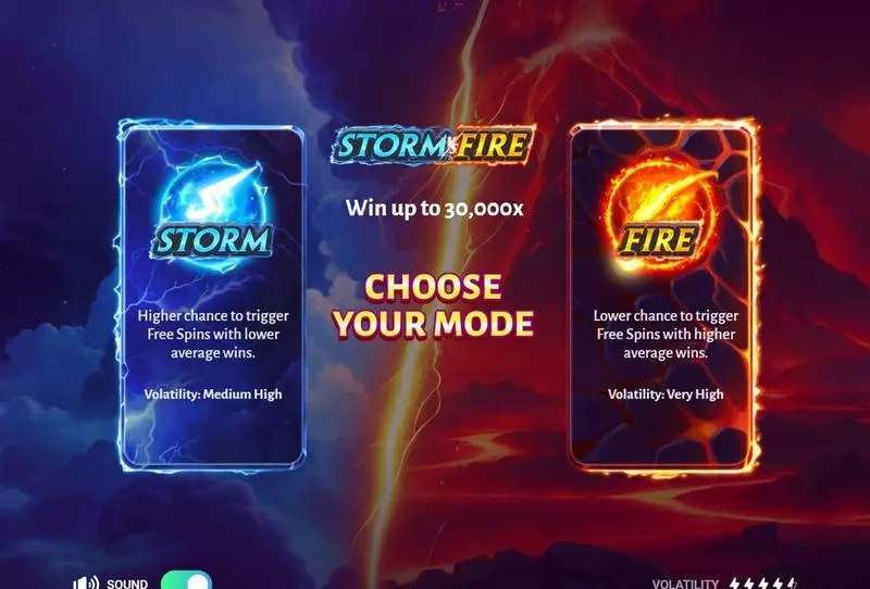 Info and Rules - Storm vs Fire TrueLab Games Slots Game