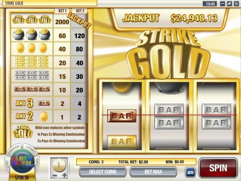 Main Screen Reels - Strike Gold Rival Slots Game