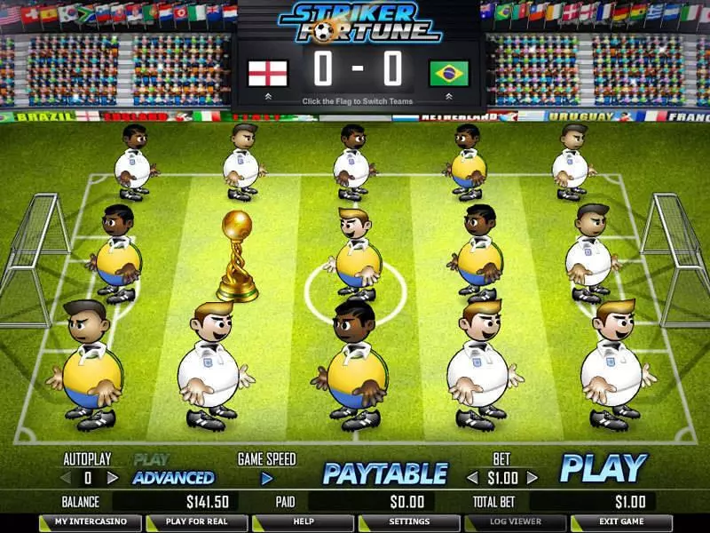 Main Screen Reels - Striker Fortune CryptoLogic Slots Game