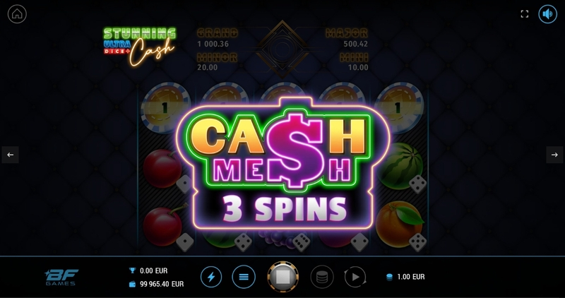 Introduction Screen - Stunning Cash Ultra Dice BF Games Slots Game