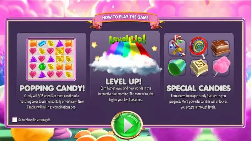 Info and Rules - Sugar Pop BetSoft Slots Game