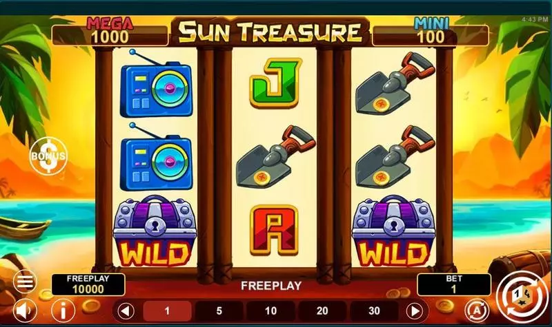 Main Screen Reels - Sun Treasure  Slots Game