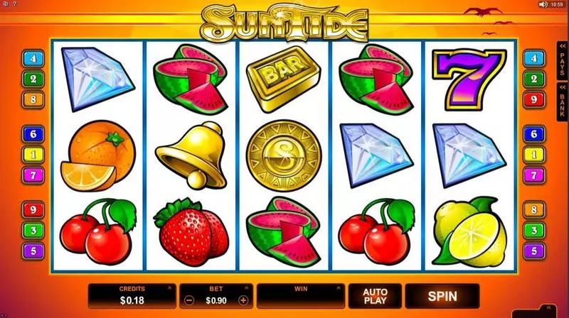 Introduction Screen - SunTide Microgaming Slots Game