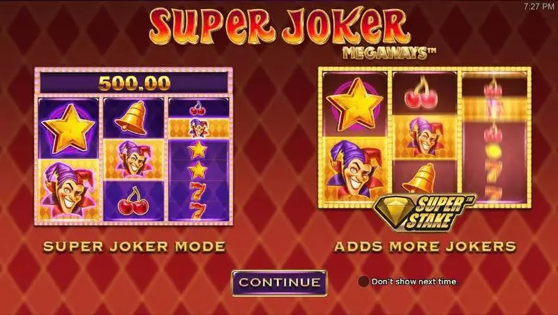 Info and Rules - Super Joker Megaways StakeLogic Slots Game
