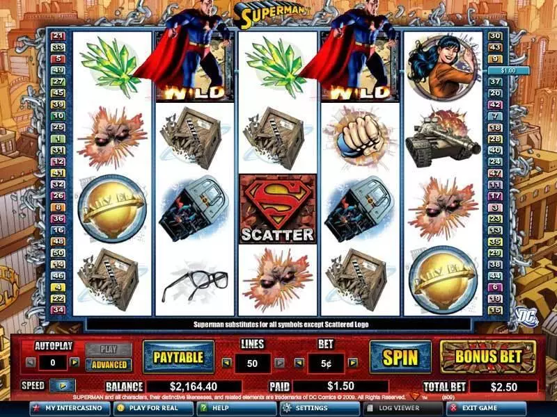 Main Screen Reels - Superman Amaya Slots Game