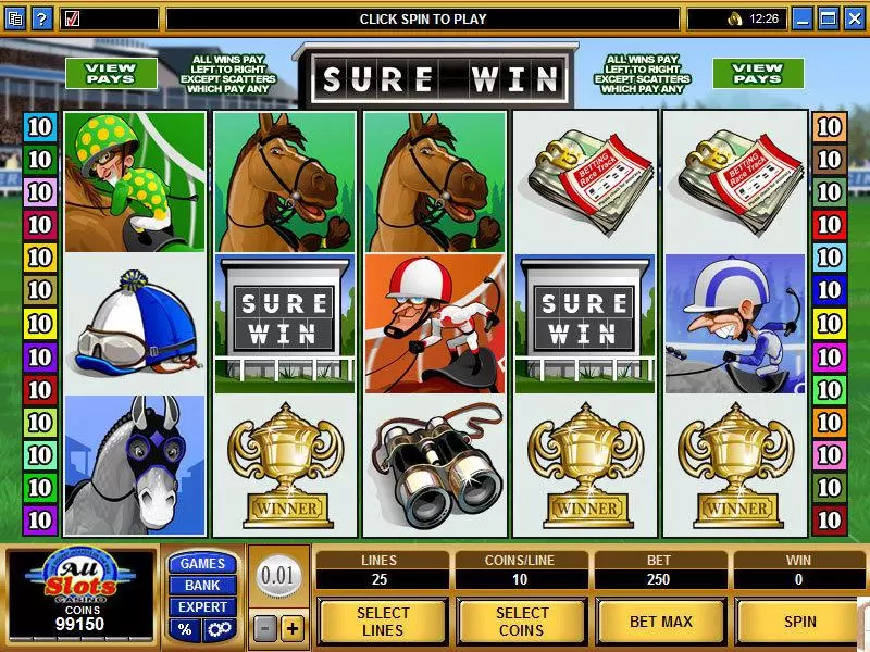 Main Screen Reels - Sure Win Microgaming Slots Game