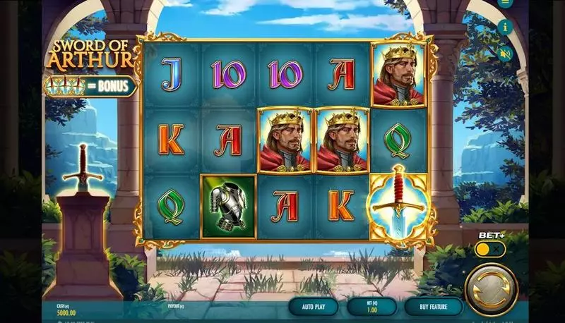 Main Screen Reels - Sword of Arthur Thunderkick Slots Game