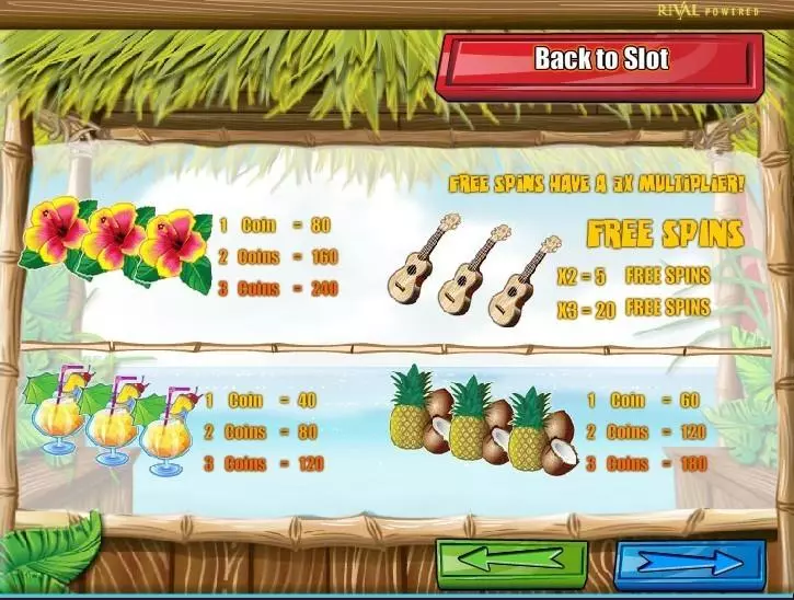 Info and Rules - Tahiti Time Rival Slots Game