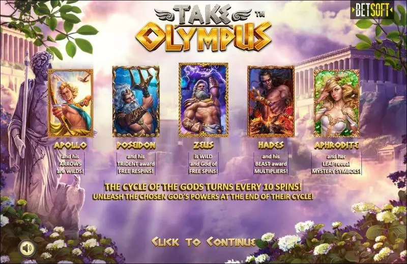Info and Rules - Take Olympus BetSoft Slots Game