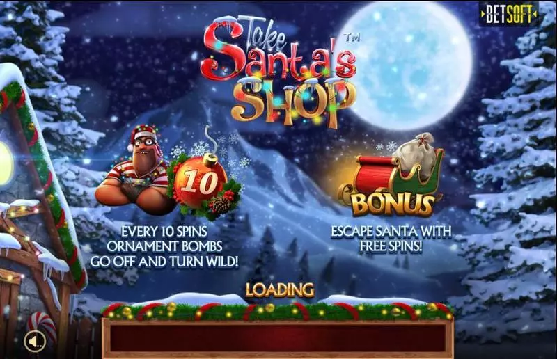 Info and Rules - Take Santa’s Shop BetSoft Slots Game