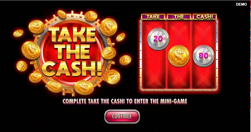 Introduction Screen - Take the Cash Red Rake Gaming Slots Game