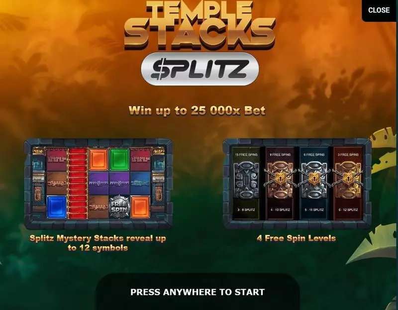 Info and Rules - Temple Stacks Yggdrasil Slots Game