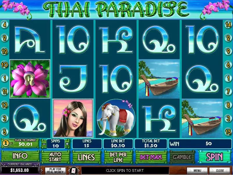 Main Screen Reels - Thai Paradise PlayTech Slots Game