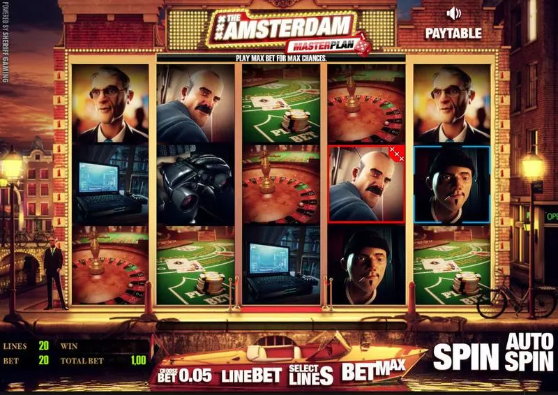 Main Screen Reels - The Amsterdam Masterplan StakeLogic Slots Game