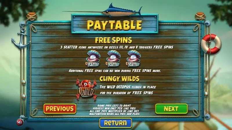 Info and Rules - The Angler BetSoft Slots Game