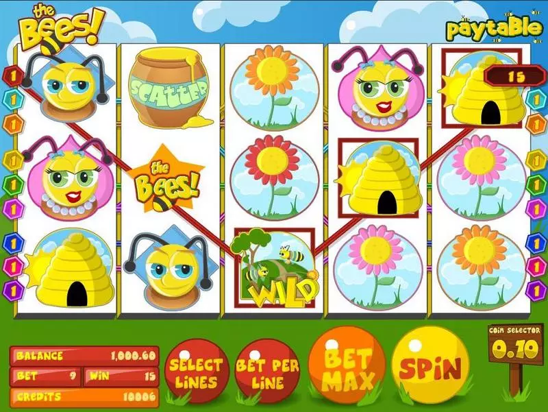 Introduction Screen - The Bees BetSoft Slots Game