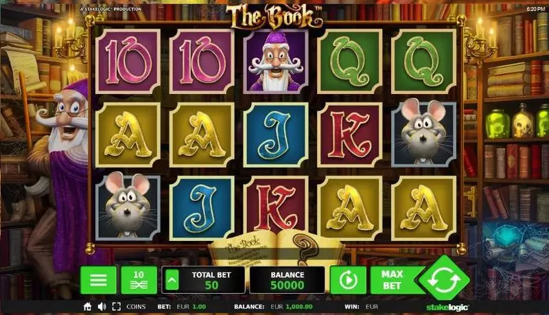 Main Screen Reels - The Book StakeLogic Slots Game