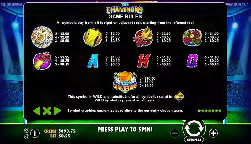Info and Rules - The Champions Pragmatic Play Slots Game