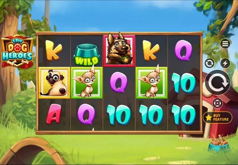 Main Screen Reels - The Dog Heroes Apparat Gaming Slots Game