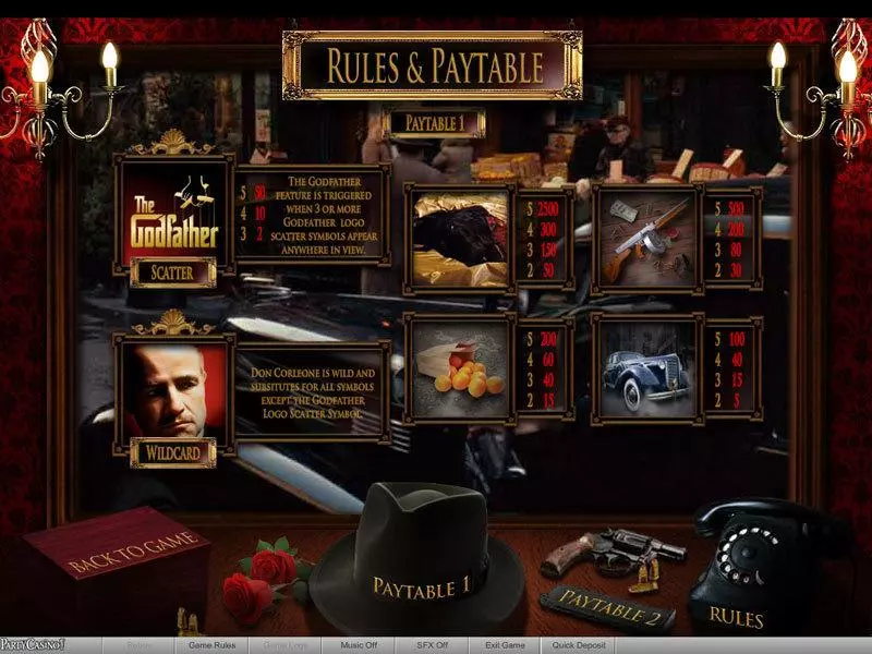 Info and Rules - The Godfather Part I bwin.party Slots Game