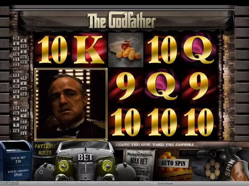 Main Screen Reels - The Godfather Part I bwin.party Slots Game