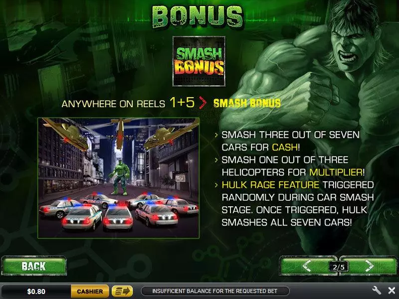 Bonus 1 - The Incredible Hulk PlayTech Slots Game