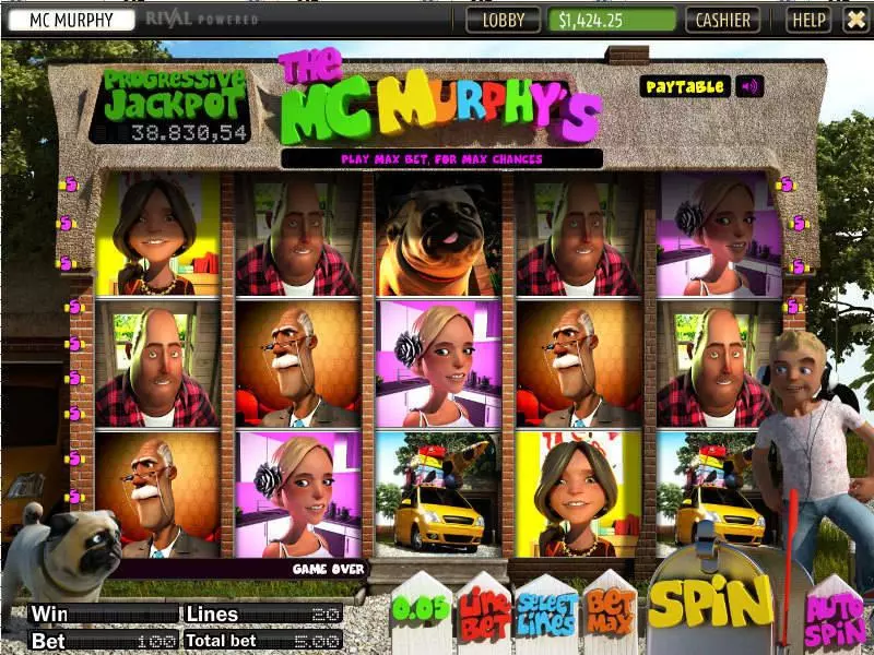 Main Screen Reels - The McMurphy's Sheriff Gaming Slots Game