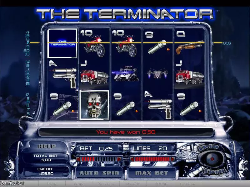Main Screen Reels - The Terminator bwin.party Slots Game