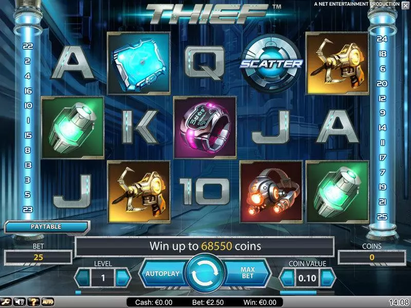 Main Screen Reels - Thief NetEnt Slots Game