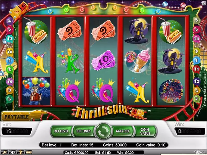 Main Screen Reels - Thrill Spin NetEnt Slots Game