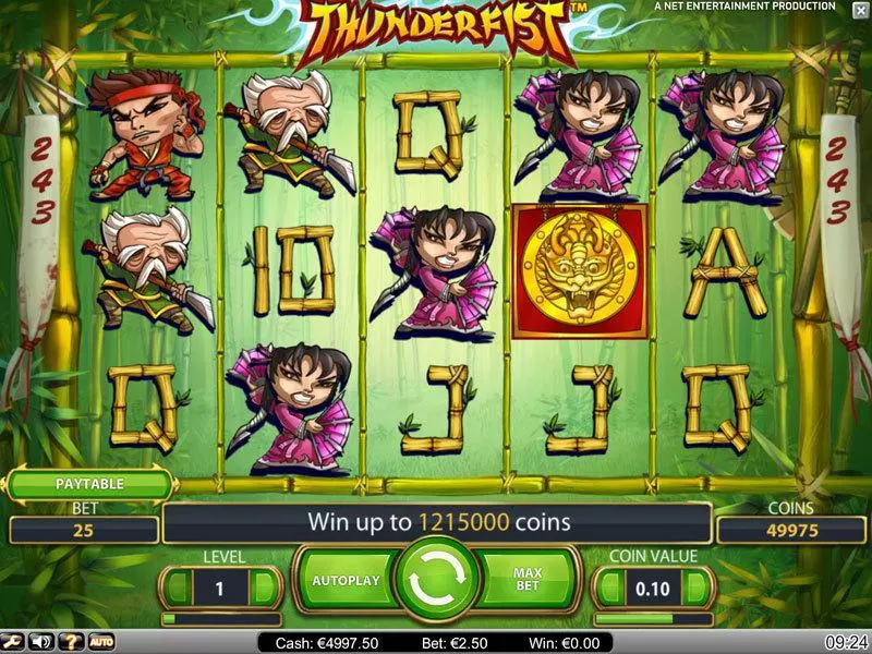 Main Screen Reels - Thunderfist NetEnt Slots Game