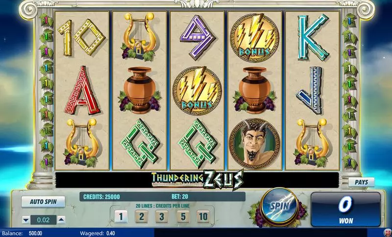 Main Screen Reels - Thundering Zeus Amaya Slots Game