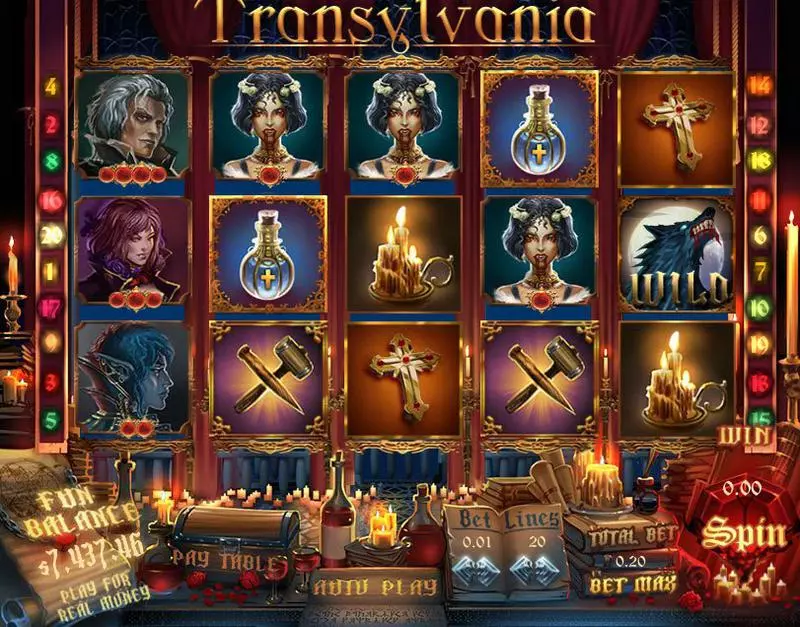 Main Screen Reels - Transylvania Topgame Slots Game