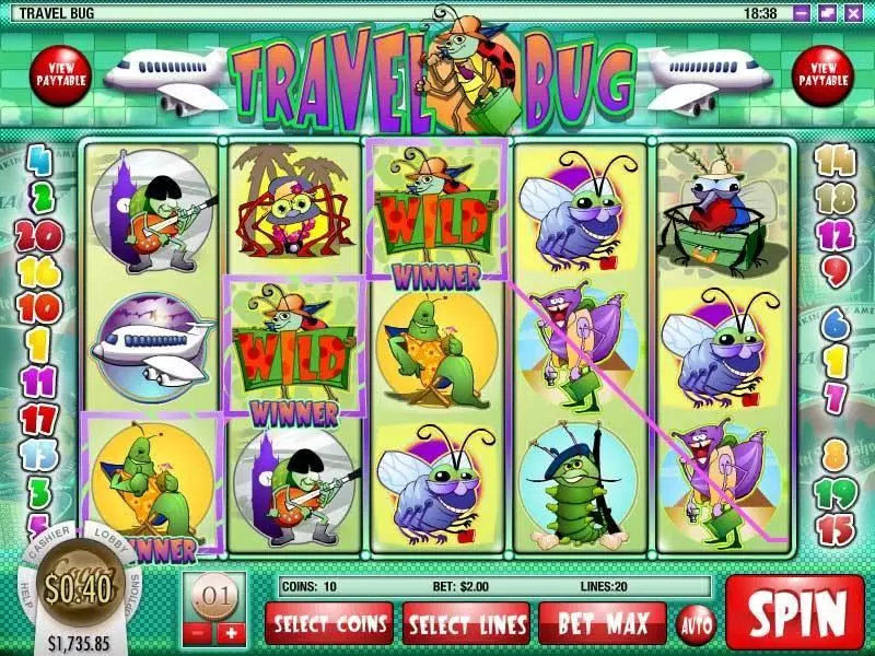 Main Screen Reels - Travel Bug Rival Slots Game