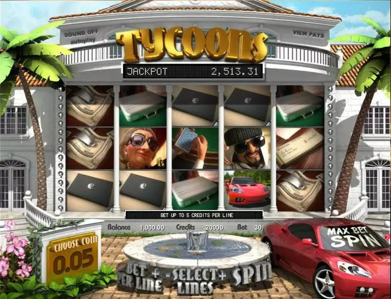 Main Screen Reels - Tycoons BetSoft Slots Game