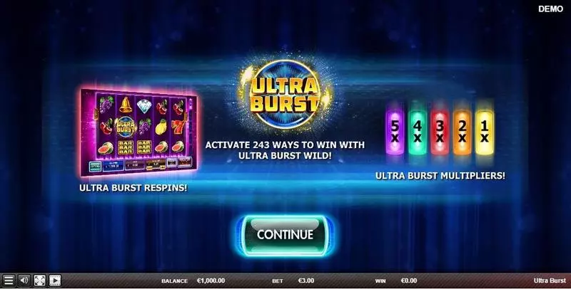 Info and Rules - Ultra Burst Red Rake Gaming Slots Game