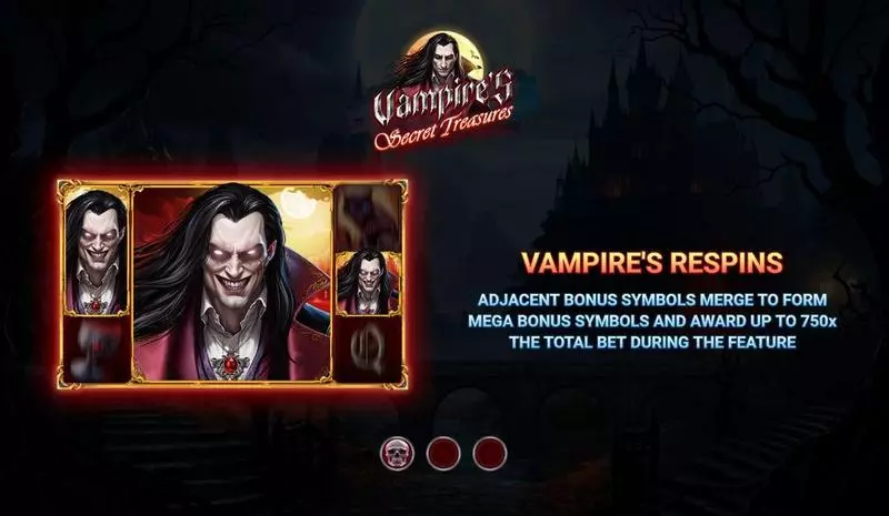 Introduction Screen - Vampire’s Secret Treasures Wizard Games Slots Game