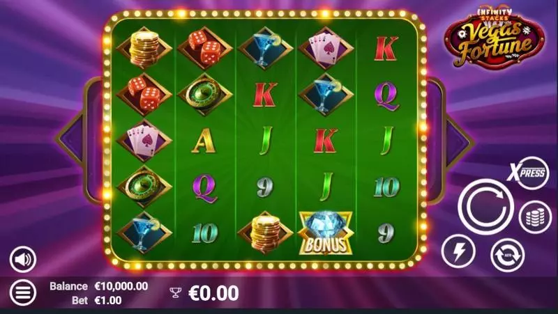 Main Screen Reels - Vegas Fortune AvatarUX Slots Game