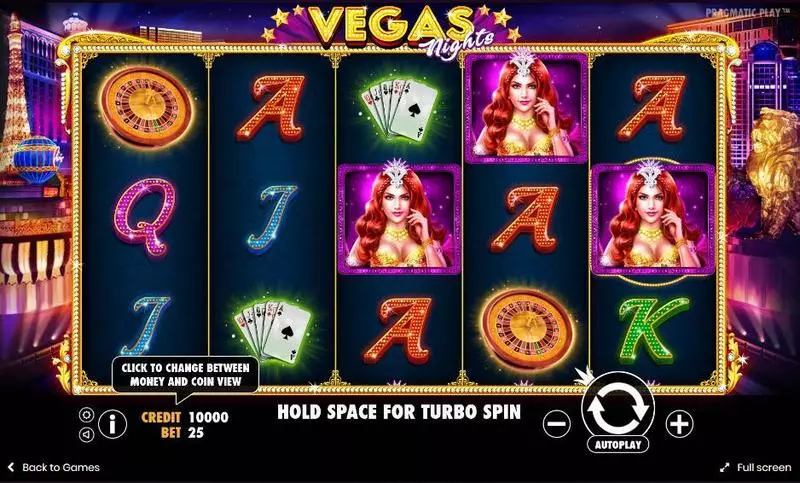 Main Screen Reels - Vegas Nights Pragmatic Play Slots Game