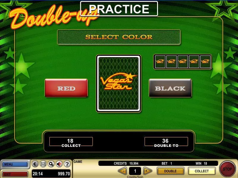 Gamble Screen - Vegas Star GTECH Slots Game