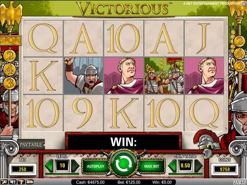 Main Screen Reels - Victorious NetEnt Slots Game