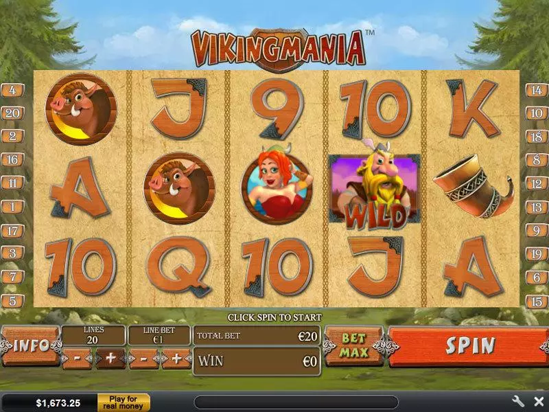 Main Screen Reels - Vikingmania PlayTech Slots Game